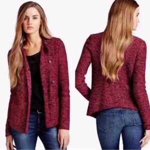 Lucky Brand Women's Size XS Double Breasted Red Marled Knit Sweater/jacket